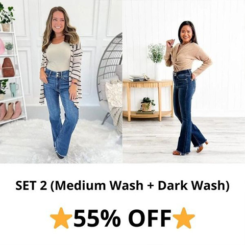 💖Hot Sale 60%💖Slay Girl By - Vintage Frayed Hem Bootcut Jeans
