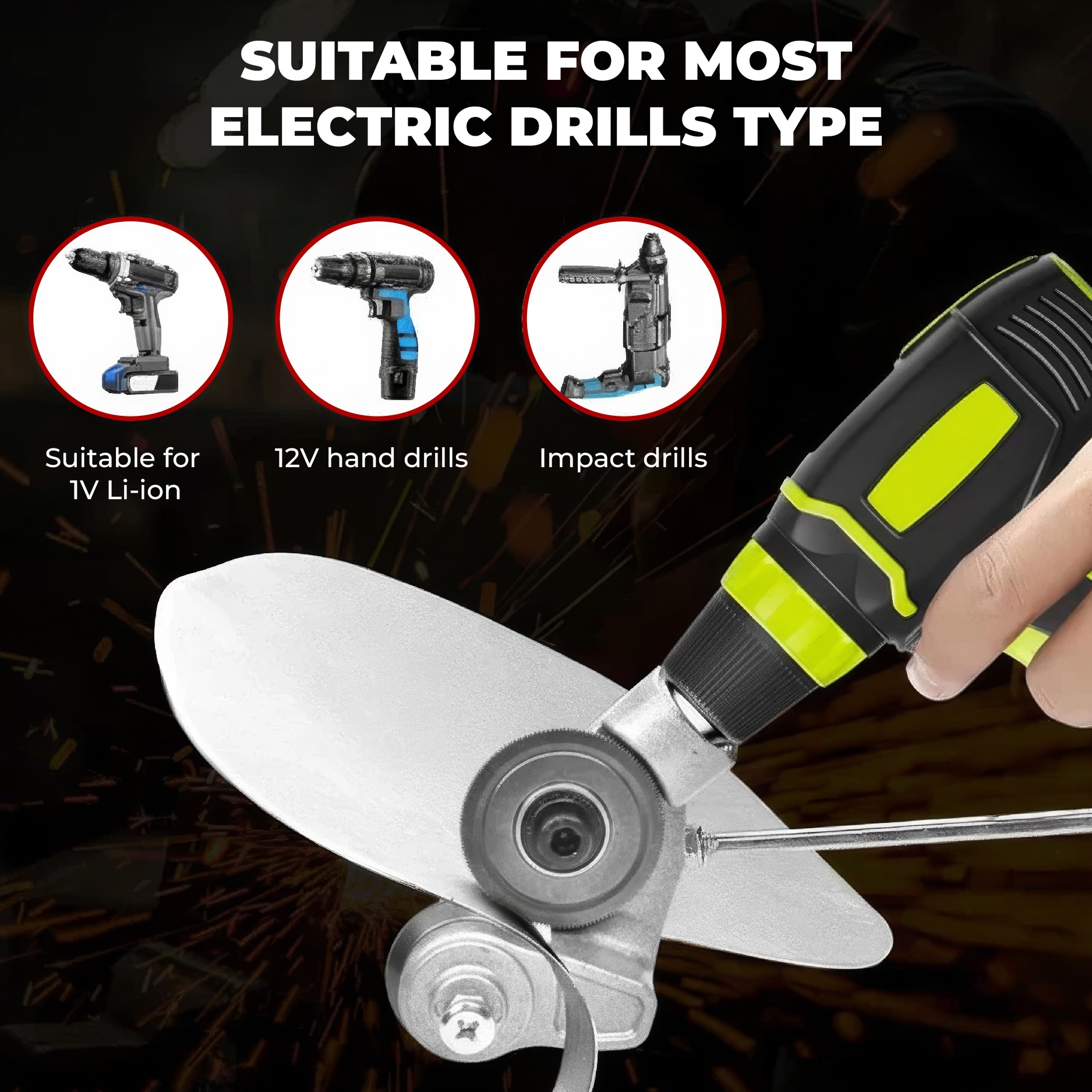 🔥 Limited 2026 Deal ⚙️Titanium Drill Nibbler – Sheet Metal Cutting Tool (50% OFF)