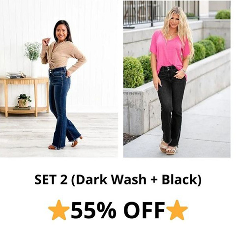 💖Hot Sale 60%💖Slay Girl By - Vintage Frayed Hem Bootcut Jeans