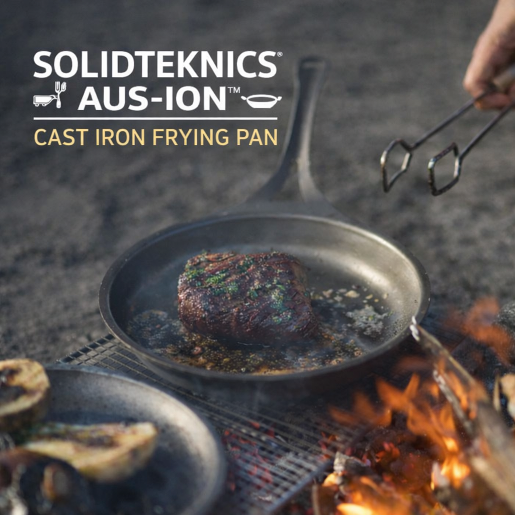 Solidteknics AUS-ION™ Cast Iron Frying Pan – Non-Toxic Non-Stick Skillet for Induction & Everyday Cooking