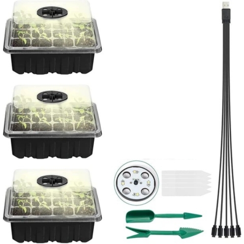 Spring Hot Sale 50% 🌱 Adjustable Humidity Seed Starter Trays with Grow Light