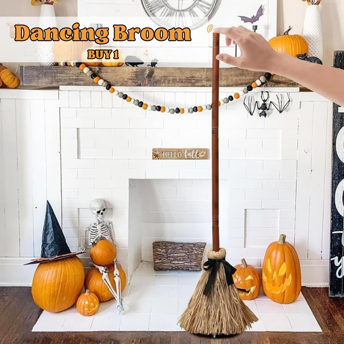 ✨Floating Witch Broom 🧹 Magical Halloween Hovering Decor