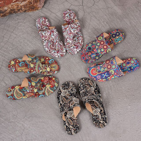 🎁 Last Day Promotion 49% OFF 🌺 Lightweight Bohemian Flower-Printed Slide Sandals