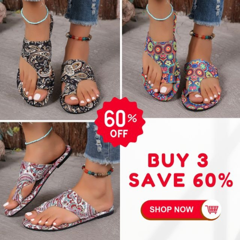 🎁 Last Day Promotion 49% OFF 🌺 Lightweight Bohemian Flower-Printed Slide Sandals