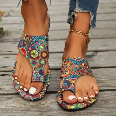 🎁 Last Day Promotion 49% OFF 🌺 Lightweight Bohemian Flower-Printed Slide Sandals