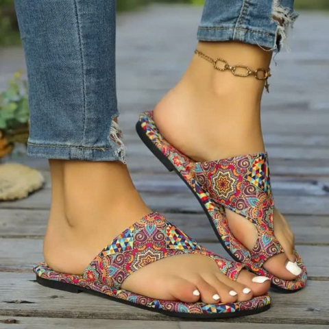 🎁 Last Day Promotion 49% OFF 🌺 Lightweight Bohemian Flower-Printed Slide Sandals