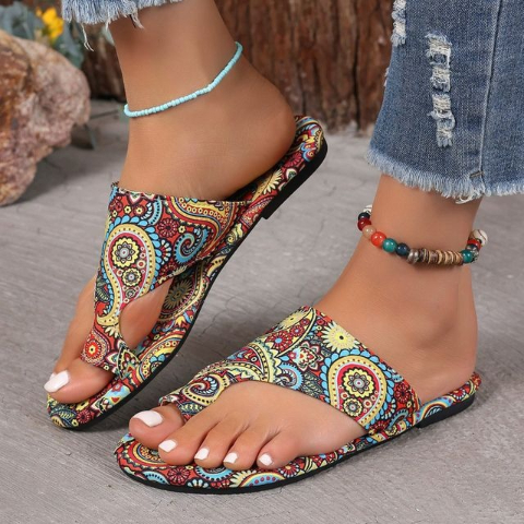 🎁 Last Day Promotion 49% OFF 🌺 Lightweight Bohemian Flower-Printed Slide Sandals