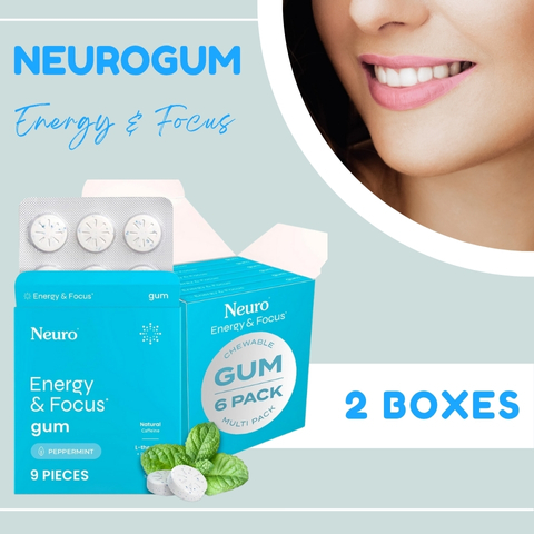 NeuroGum Energy & Focus Gum - Instant Mental Clarity & Crash-Free Energy in 5 Minutes