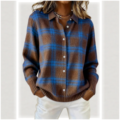 ✨CLEARANCE SALE 45% OFF🔥 Women’s Plaid Print Casual Cotton Buttoned Cardigan Sweater