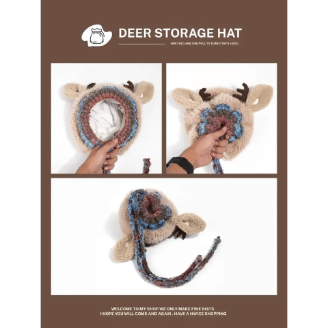 🎁🎄Christmas Sale 49% OFF! 🦌Original design Festive Christmas Antler Hat🧶
