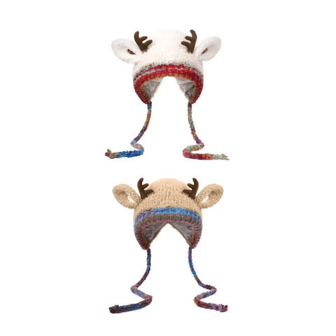 🎁🎄Christmas Sale 49% OFF! 🦌Original design Festive Christmas Antler Hat🧶