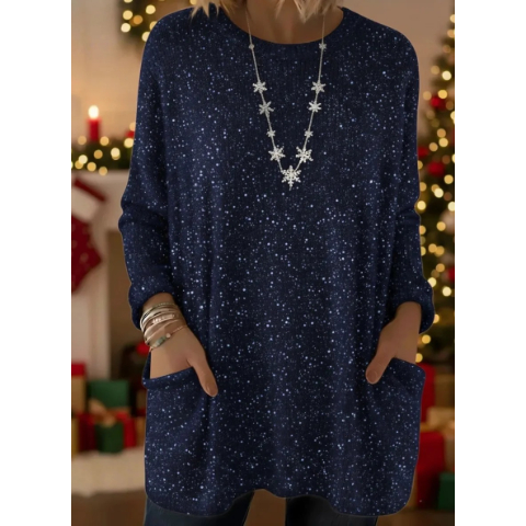 🎄 New Arrivals🔥 Christmas Sparkling Loose Pocket Pullover Sweater