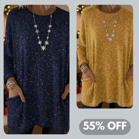🎄 New Arrivals🔥 Christmas Sparkling Loose Pocket Pullover Sweater