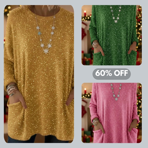 🎄 New Arrivals🔥 Christmas Sparkling Loose Pocket Pullover Sweater