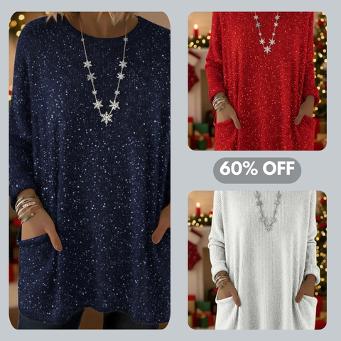🎄 New Arrivals🔥 Christmas Sparkling Loose Pocket Pullover Sweater