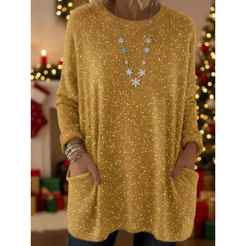 🎄 New Arrivals🔥 Christmas Sparkling Loose Pocket Pullover Sweater