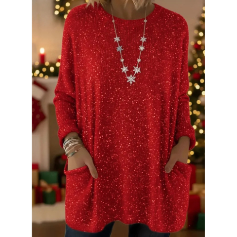 🎄 New Arrivals🔥 Christmas Sparkling Loose Pocket Pullover Sweater