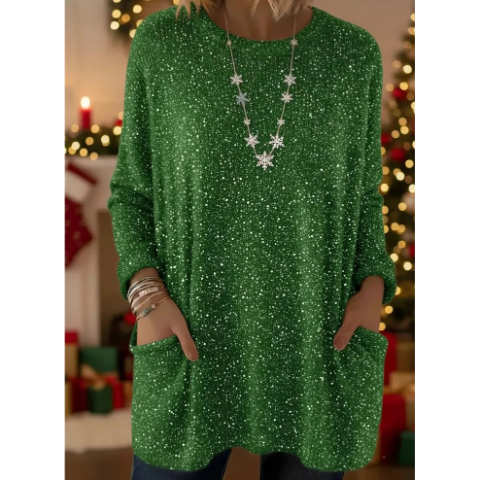 🎄 New Arrivals🔥 Christmas Sparkling Loose Pocket Pullover Sweater