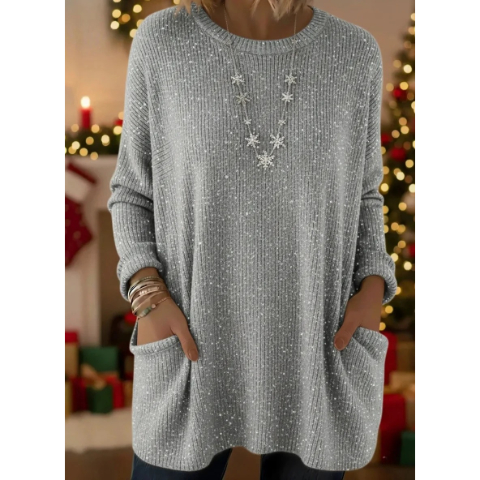 🎄 New Arrivals🔥 Christmas Sparkling Loose Pocket Pullover Sweater