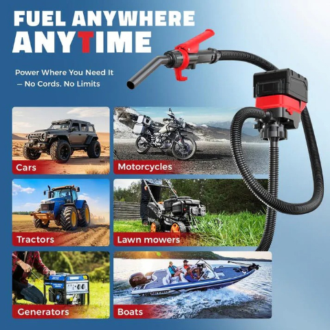 🔥LAST DAY 49% OFF-Cordless Fuel Transfer Pump Compatible with DeWalt 20V & Milwaukee 18V Batteries