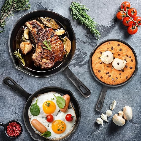 Solidteknics AUS-ION™ Cast Iron Frying Pan – Non-Toxic Non-Stick Skillet for Induction & Everyday Cooking