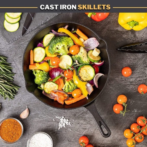 Solidteknics AUS-ION™ Cast Iron Frying Pan – Non-Toxic Non-Stick Skillet for Induction & Everyday Cooking