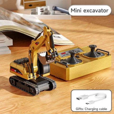 🚜 1/64 Premium Alloy Mini RC Construction Set – Forklift, Excavator & Dump Truck