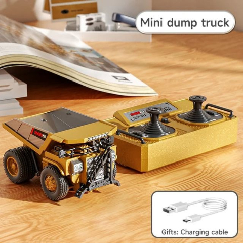 🚜 1/64 Premium Alloy Mini RC Construction Set – Forklift, Excavator & Dump Truck