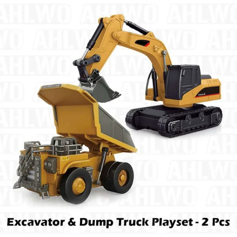 🚜 1/64 Premium Alloy Mini RC Construction Set – Forklift, Excavator & Dump Truck