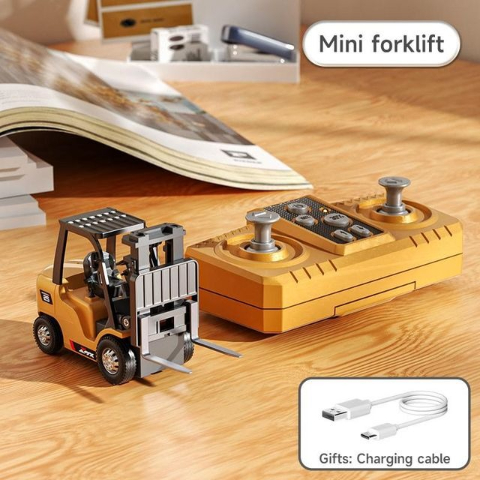 🚜 1/64 Premium Alloy Mini RC Construction Set – Forklift, Excavator & Dump Truck