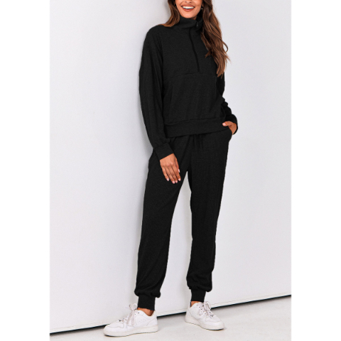 Women's Fall 2 Piece Lounge Sets Zip Up Sweatshirt Jogger Pants Sweat Track Suits Travel Outfit Winter Clothing