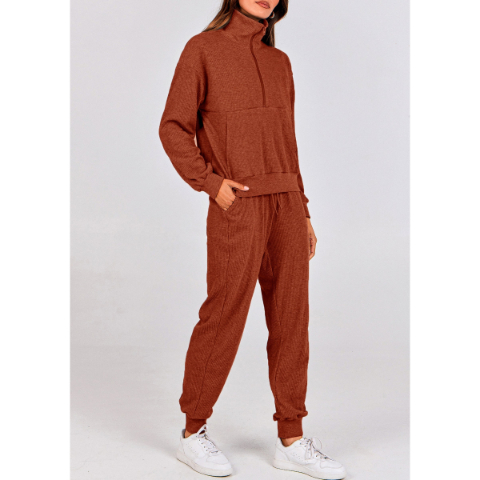 Women's Fall 2 Piece Lounge Sets Zip Up Sweatshirt Jogger Pants Sweat Track Suits Travel Outfit Winter Clothing