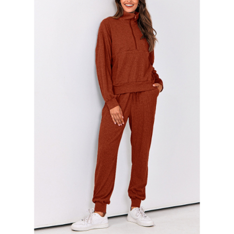 Women's Fall 2 Piece Lounge Sets Zip Up Sweatshirt Jogger Pants Sweat Track Suits Travel Outfit Winter Clothing