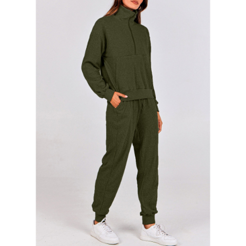 Women's Fall 2 Piece Lounge Sets Zip Up Sweatshirt Jogger Pants Sweat Track Suits Travel Outfit Winter Clothing