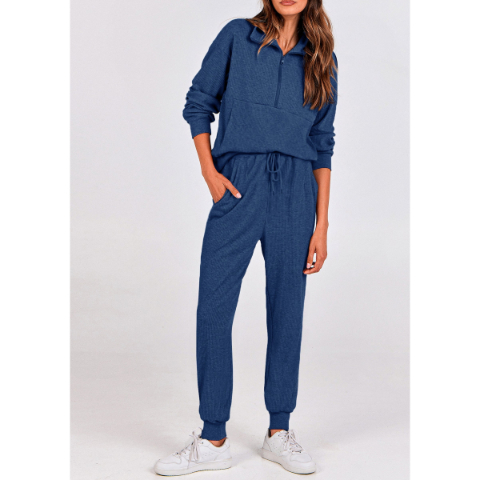 Women's Fall 2 Piece Lounge Sets Zip Up Sweatshirt Jogger Pants Sweat Track Suits Travel Outfit Winter Clothing