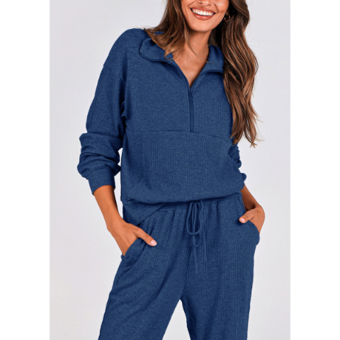 Women's Fall 2 Piece Lounge Sets Zip Up Sweatshirt Jogger Pants Sweat Track Suits Travel Outfit Winter Clothing