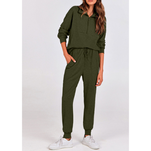 Women's Fall 2 Piece Lounge Sets Zip Up Sweatshirt Jogger Pants Sweat Track Suits Travel Outfit Winter Clothing