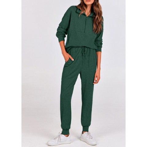 Women's Fall 2 Piece Lounge Sets Zip Up Sweatshirt Jogger Pants Sweat Track Suits Travel Outfit Winter Clothing