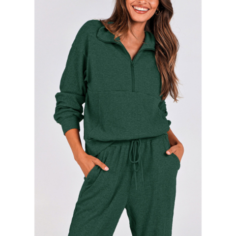 Women's Fall 2 Piece Lounge Sets Zip Up Sweatshirt Jogger Pants Sweat Track Suits Travel Outfit Winter Clothing