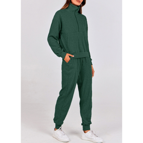 Women's Fall 2 Piece Lounge Sets Zip Up Sweatshirt Jogger Pants Sweat Track Suits Travel Outfit Winter Clothing