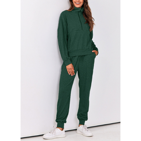 Women's Fall 2 Piece Lounge Sets Zip Up Sweatshirt Jogger Pants Sweat Track Suits Travel Outfit Winter Clothing