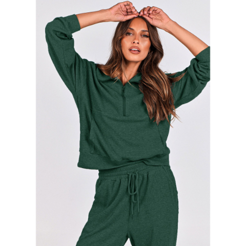 Women's Fall 2 Piece Lounge Sets Zip Up Sweatshirt Jogger Pants Sweat Track Suits Travel Outfit Winter Clothing