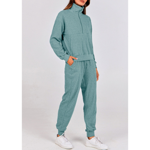 Women's Fall 2 Piece Lounge Sets Zip Up Sweatshirt Jogger Pants Sweat Track Suits Travel Outfit Winter Clothing