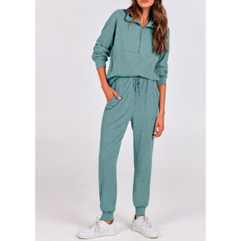 Women's Fall 2 Piece Lounge Sets Zip Up Sweatshirt Jogger Pants Sweat Track Suits Travel Outfit Winter Clothing