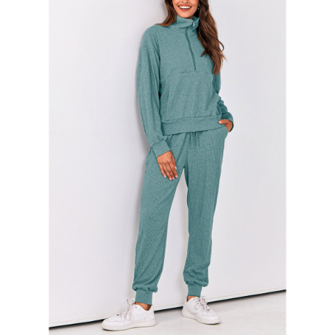 Women's Fall 2 Piece Lounge Sets Zip Up Sweatshirt Jogger Pants Sweat Track Suits Travel Outfit Winter Clothing