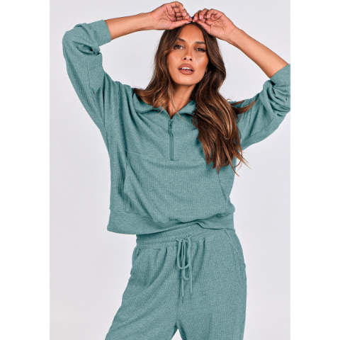 Women's Fall 2 Piece Lounge Sets Zip Up Sweatshirt Jogger Pants Sweat Track Suits Travel Outfit Winter Clothing