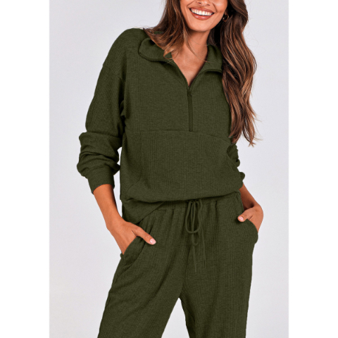 Women's Fall 2 Piece Lounge Sets Zip Up Sweatshirt Jogger Pants Sweat Track Suits Travel Outfit Winter Clothing