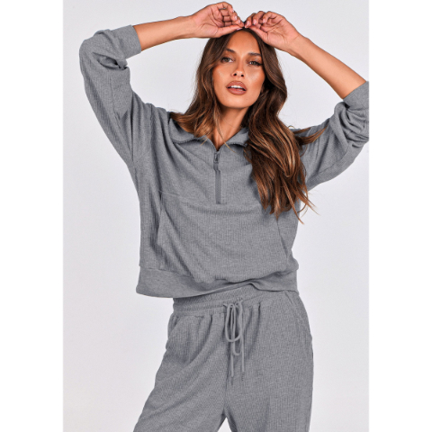 Women's Fall 2 Piece Lounge Sets Zip Up Sweatshirt Jogger Pants Sweat Track Suits Travel Outfit Winter Clothing