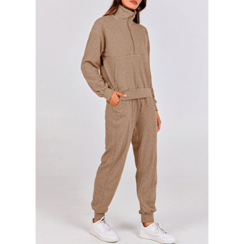 Women's Fall 2 Piece Lounge Sets Zip Up Sweatshirt Jogger Pants Sweat Track Suits Travel Outfit Winter Clothing