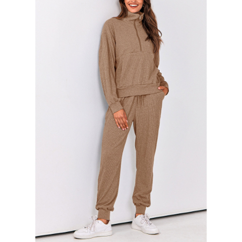 Women's Fall 2 Piece Lounge Sets Zip Up Sweatshirt Jogger Pants Sweat Track Suits Travel Outfit Winter Clothing